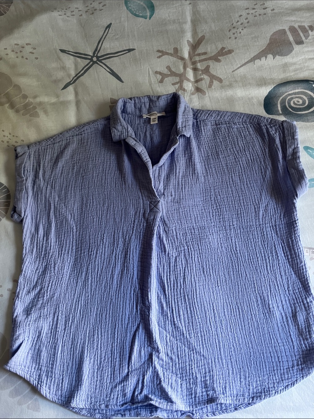 beachlunchlounge Womens light Blue Crinkle Shirt
